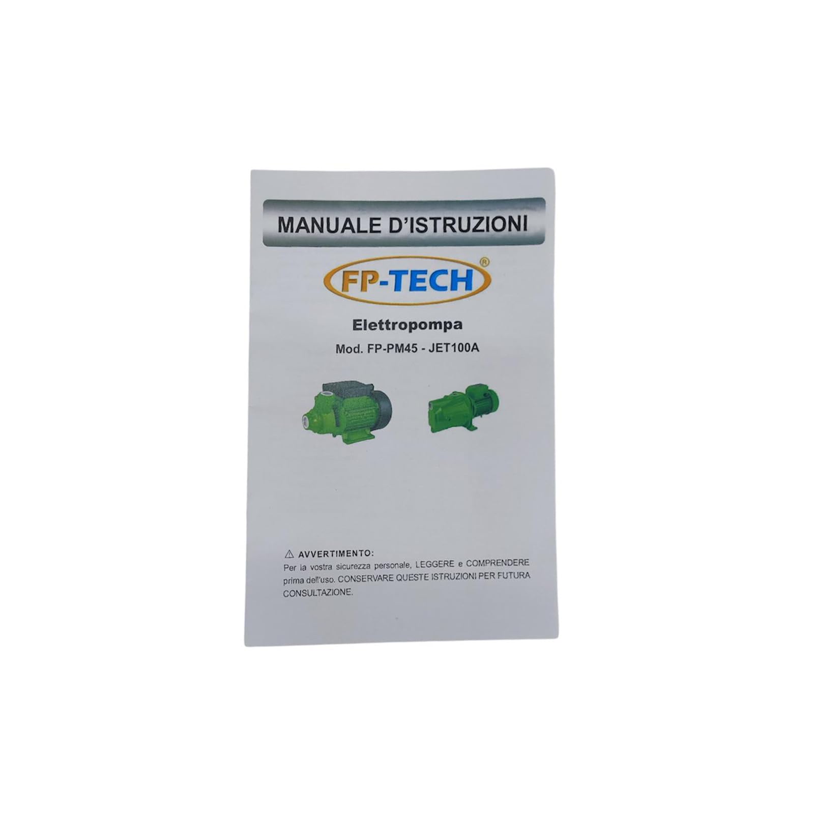 FP-TECH FP-JET100A 750W aluminiowa obudowa wirnika mosiężnego wirnika, moc tłoczenia 38 m, moc tłoczenia 38 m, ssanie 7 m, silnik jednofazowy 230 V, cicha i niezawodna
