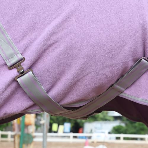 Image of LEAFOREST Horse Fleece Blanket Polar Fleece Cooler Liner Soft Exercise Blankets for Horses Moisture Wicking Sheet in the Barn, Stable, Stall, Pasture, Paddock Purple 75 inches