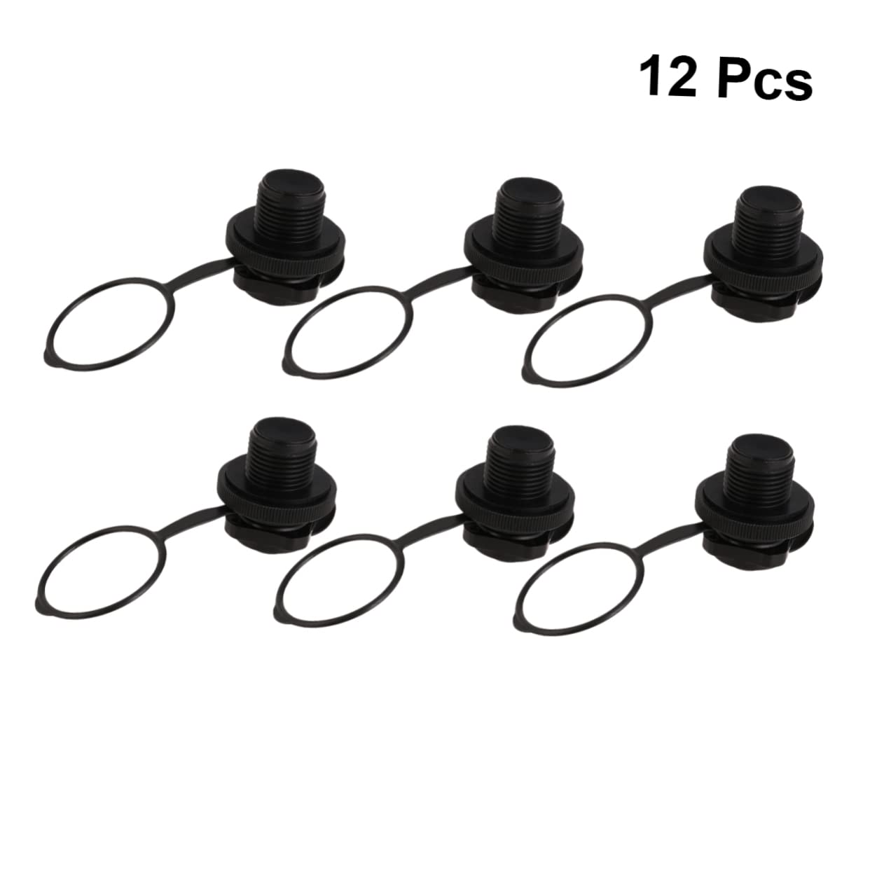 24stücke TPU Nozzle Schraubventil Inflatable Boat Zubehör Geeignet Für Gummiboote Kajaks Luftmatratzen Schwarz