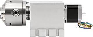 Motor de passo CNC 3 Jaw 80mm CNC 4º eixo que divide a cabeça/eixo de rotação/um eixo do eixo NEMA23 Gapless Harmonic Caixa de engrenagens + Tailstock Torque elevado
