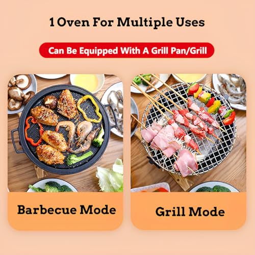 Przenośny okrągły żeliwny grill do grillowania na kemping, piesze wycieczki, tylna klapa, trwały grill na zewnątrz z odporną na wysoką temperaturę konstrukcją na piknik dla 3-5 osób i spotkania na