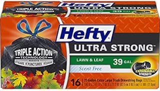 Hefty Ultra Strong Lawn and Leaf Large Trash Bags, 39 Gallon, 16 Count
