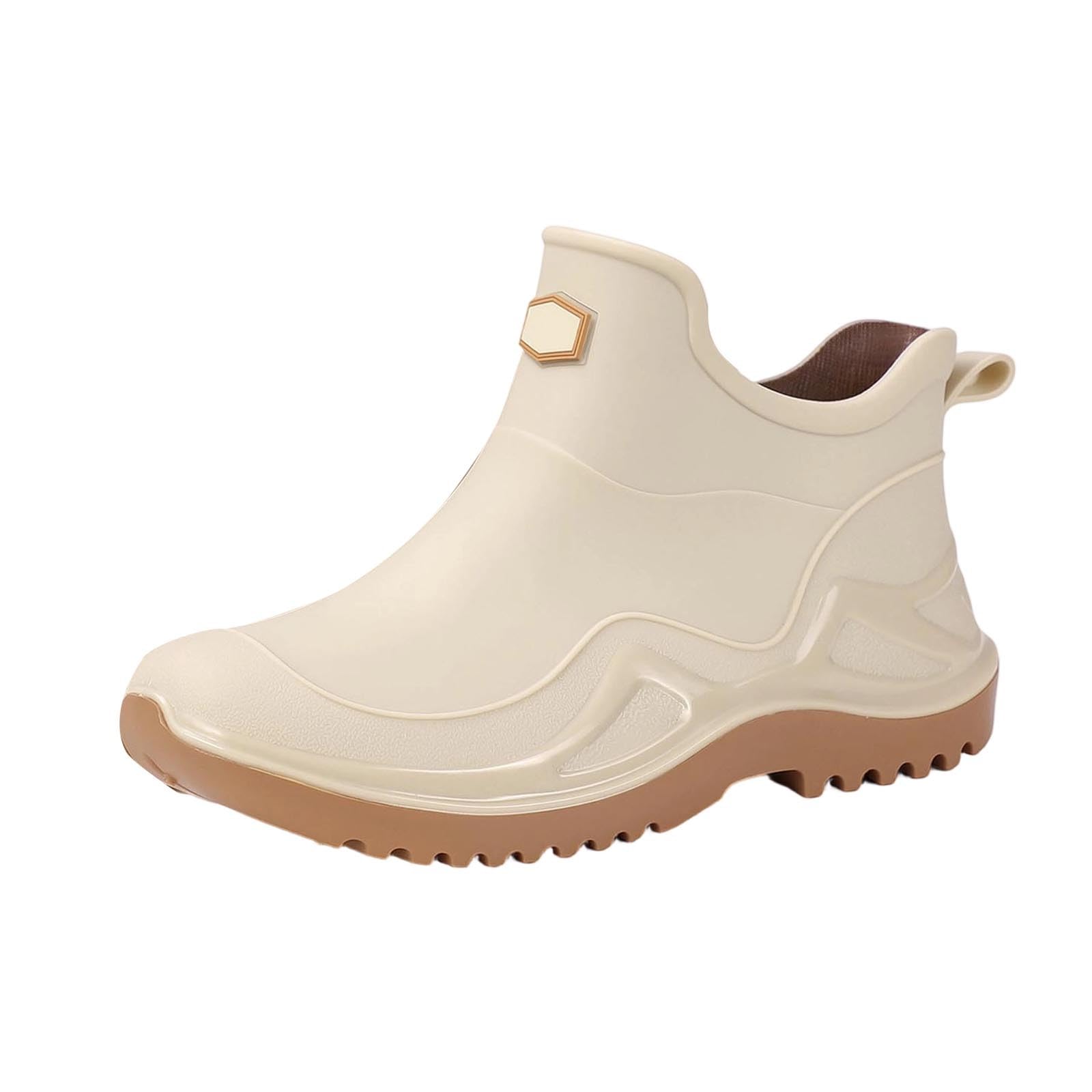 Generico Stivali Da Lavoro Uomo -Scarpe da pioggia versatili stivaletti corti calzature da esterno uso quotidiano impermeabili antiscivolo suola spessa primavera estate