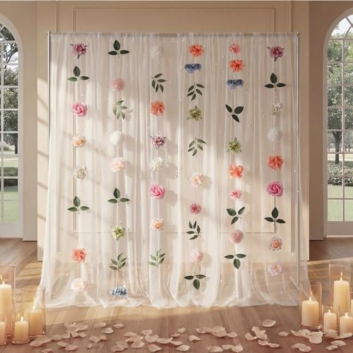 Kit de fondo con cortina de flores 10x10 ft Tingjoo miniatura 1