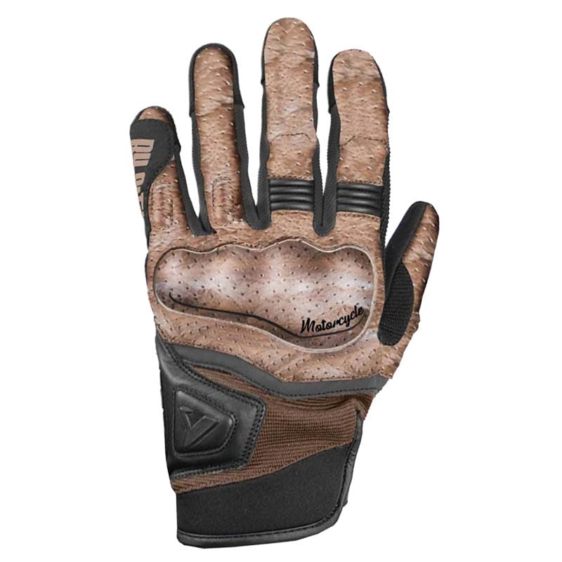 BY CITY Guantes de Moto Verano Hombre - Tokio Man Marron | Protecciones en Nudillos | Tejido Mesh Transpirable | Homologado ECE (M)