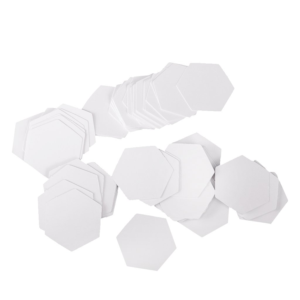 Easnea 100 Pieces Hexagon Patchwork Templates Paper Piecing Quilting Hexagons Shape Sewing Tools - 22mm