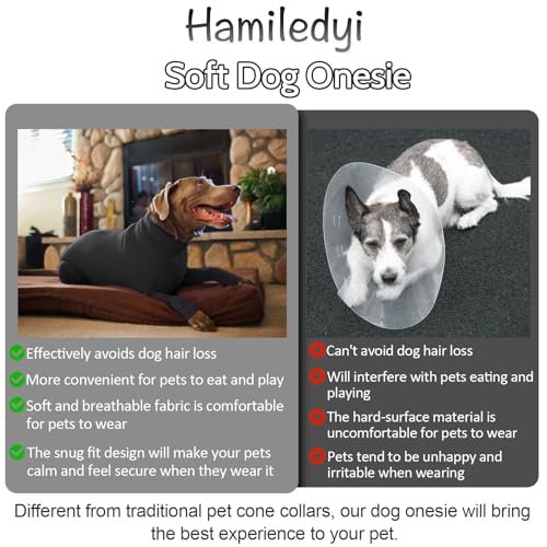 Image of Hamiledyi Dog Onesie Anti-Licking Dog Bodysuit Spay Surgical Recovery Suit for Dogs Pet Cone Alternative After Surgery Full Body Dog Shedding Suit for Female Male Neuter Dogs Claming Pajamas (XL)