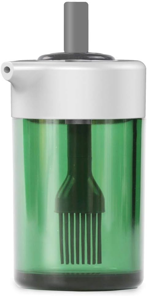 Oil Dispenser Bottle,Silicone Oil Brush,JanCalm Olive Oil Dispenser Wide Opening for Easy Refill and Clean,Unique Plus Designed for Kitchen Cooking, BBQ, Baking, Grilling & Marinating (Green)