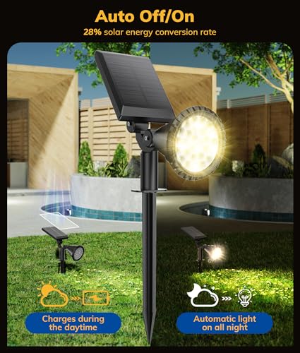 Nbkls WARMTY002YDD Solar Spot Lights For Outside, 27 Led Outdoor Solar Lights For Yard thumb #4