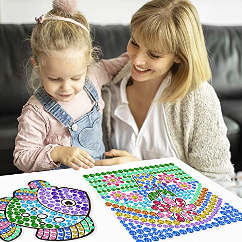 6 Sheets Diamond Window Art Craft Kits For Kids, Suncatcher Kit For Ages 6 7 8 9 10 Flower Sun Dolphin Diy Diamond Painting Kit For Girls Or Boys Ages 6+ Gemstone Sticker As Christmas Party Decor #TOP2