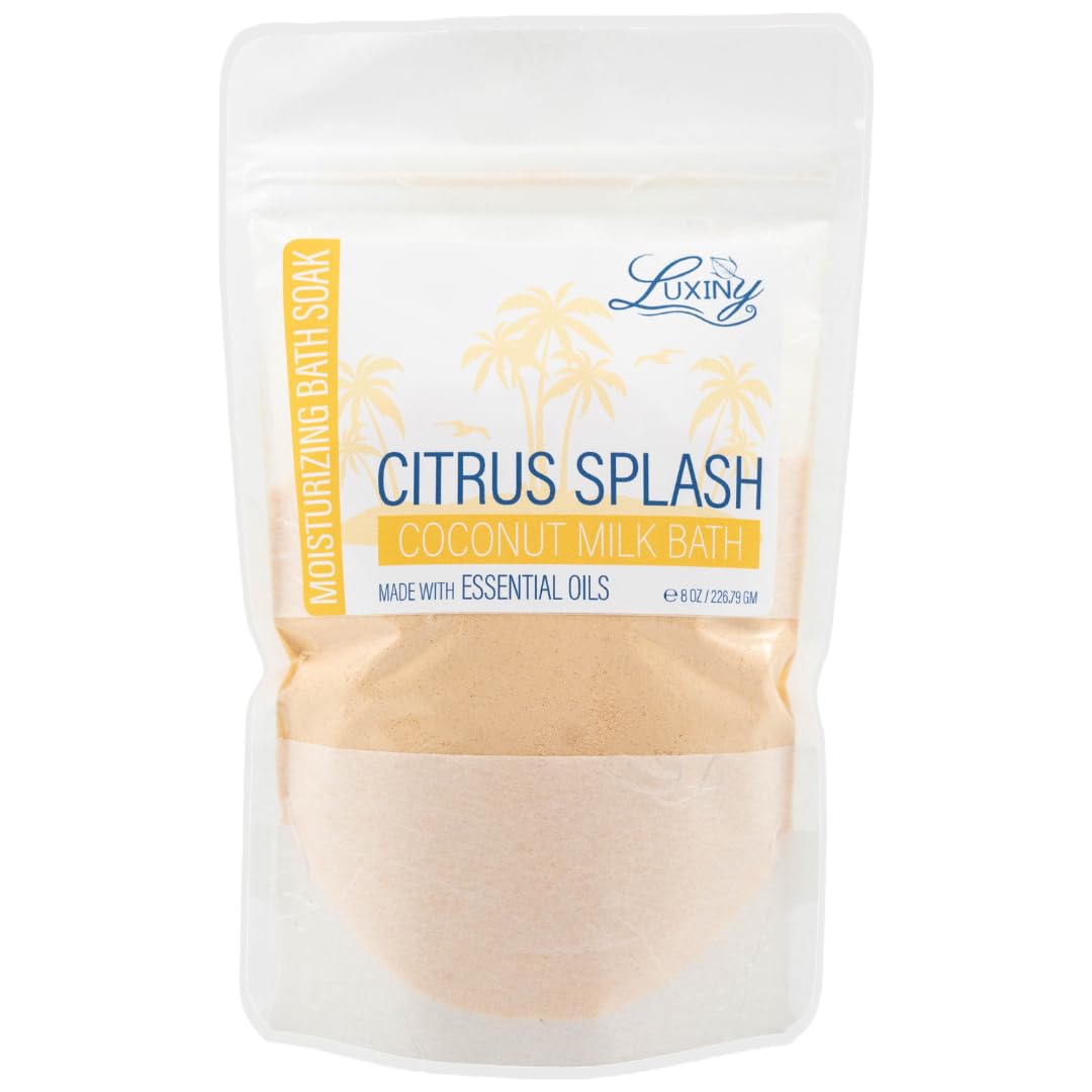 Luxiny Vegan Milk Bath Soak Made with Moisturizing Coconut Milk Powder, Essential Oil, & Sweet Almond Oil for Bath Bomb Dust Soothing Fizz & Relaxing