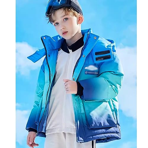 GAGALU Jaqueta curta gradiente fresca, jaqueta moderna à prova de vento para trabalho infantil, Azul