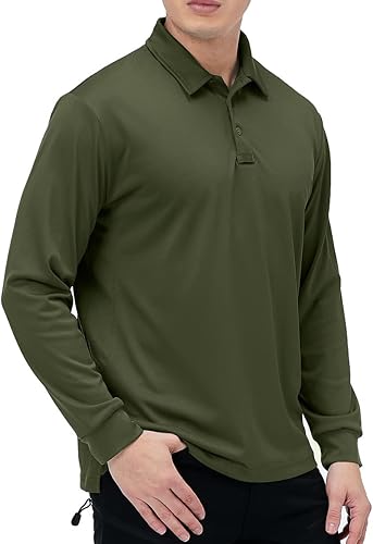 Miniatura 3 de NAVEKULL Polo táctico de manga larga para hombre, de secado rápido, ligero, militar, senderismo, deporte, golf, para uso al aire libre