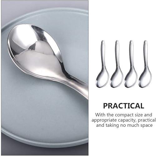 Miniatura 7 de Cuchara de servir, 4 cucharas de arroz de acero inoxidable, cuchara de arroz, cuchara de arroz, espátula de arroz antiadherente, cuchara de arroz