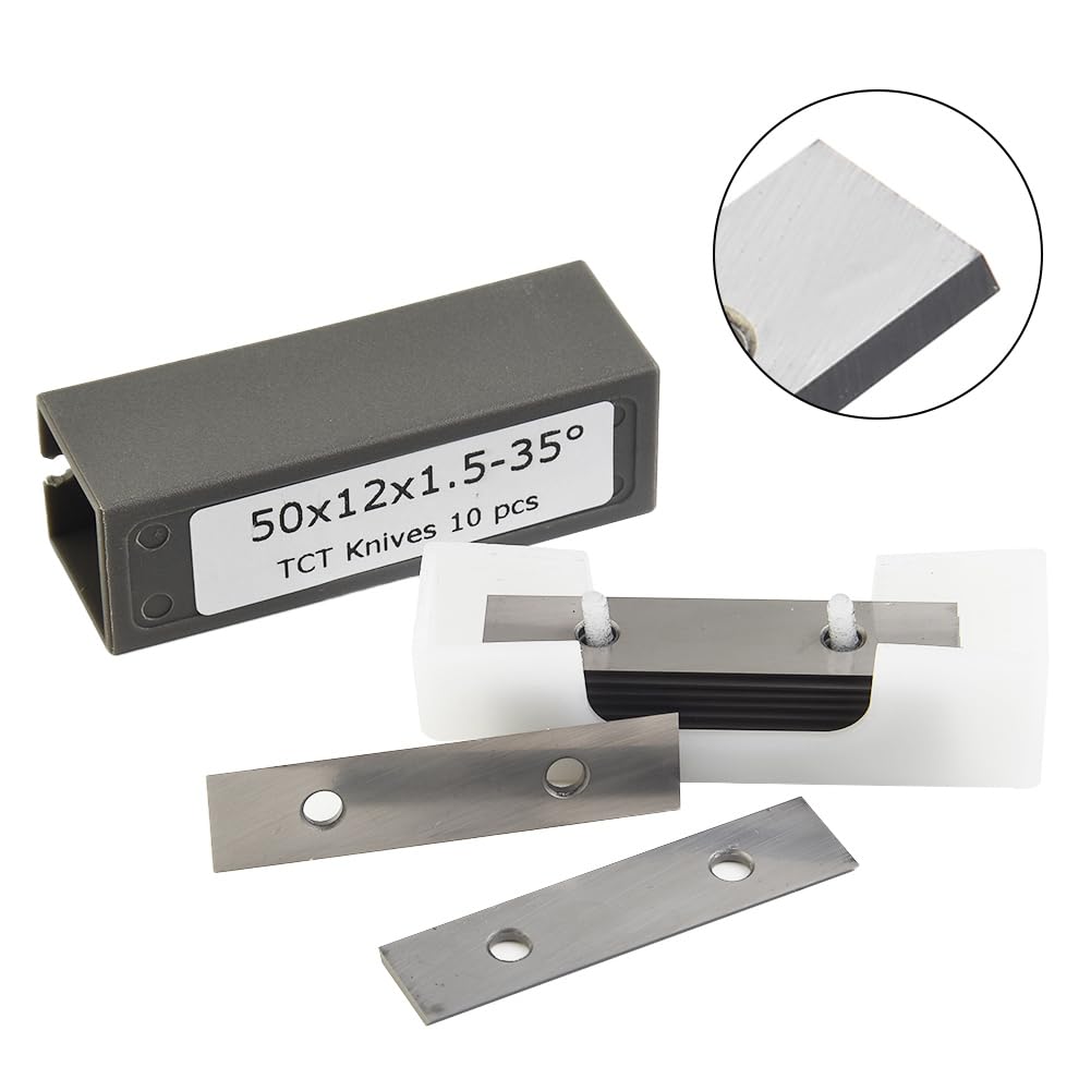 10Er Set Hartmetall-Wendeplatten 50X12x1.5mm Rechteckig Doppelschneidig, Schneidkanten Austauschbare Hartmetall-Wendemesser Für Holzhobel Schaber Fräsköpfe Hartmetall-Farbschaber