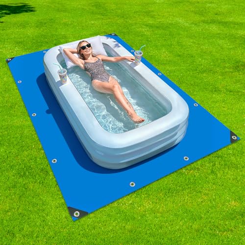 Protection Tarp for Inflatable Tanning Pool Lounger Float 102.3x72.8 Adults Pool Floats Pad Rectangle Inflatable Pool Liner Pad for Sunbathing Water Bed Lounge Tanning Chair Thickened Mat