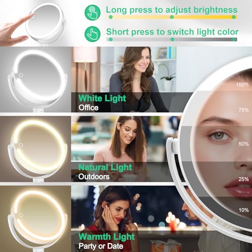 Espejo de Maquillaje Doble 20X/1X LED Ajustable miniatura 2