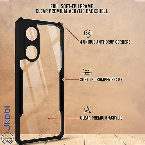 Image of Jkobi Back Cover Case for Oppo Reno 8T 5G (Shockproof with Polycarbonate Clear Panel | Professional Black)