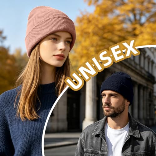 Image of ZOORON 1&2 Pack Beanie for Men Women Slouchy Beanie Hats Winter Knit Caps Soft Ski Hat Unisex