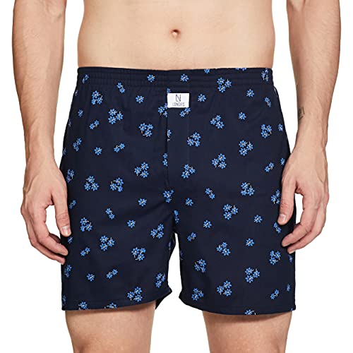 Image of Longies Pure Cotton Mens Boxers Pack of 3 Regular Shorts (LGBOXPO3V003 Blue,Black,Navy3365 L)