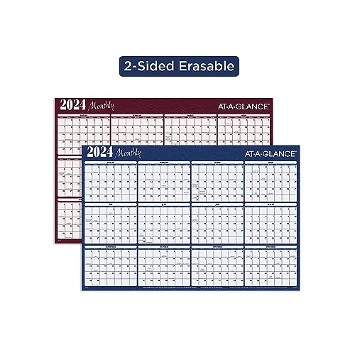 2024 ATAGLANCE Horizontal Reversible Erasable Yearly