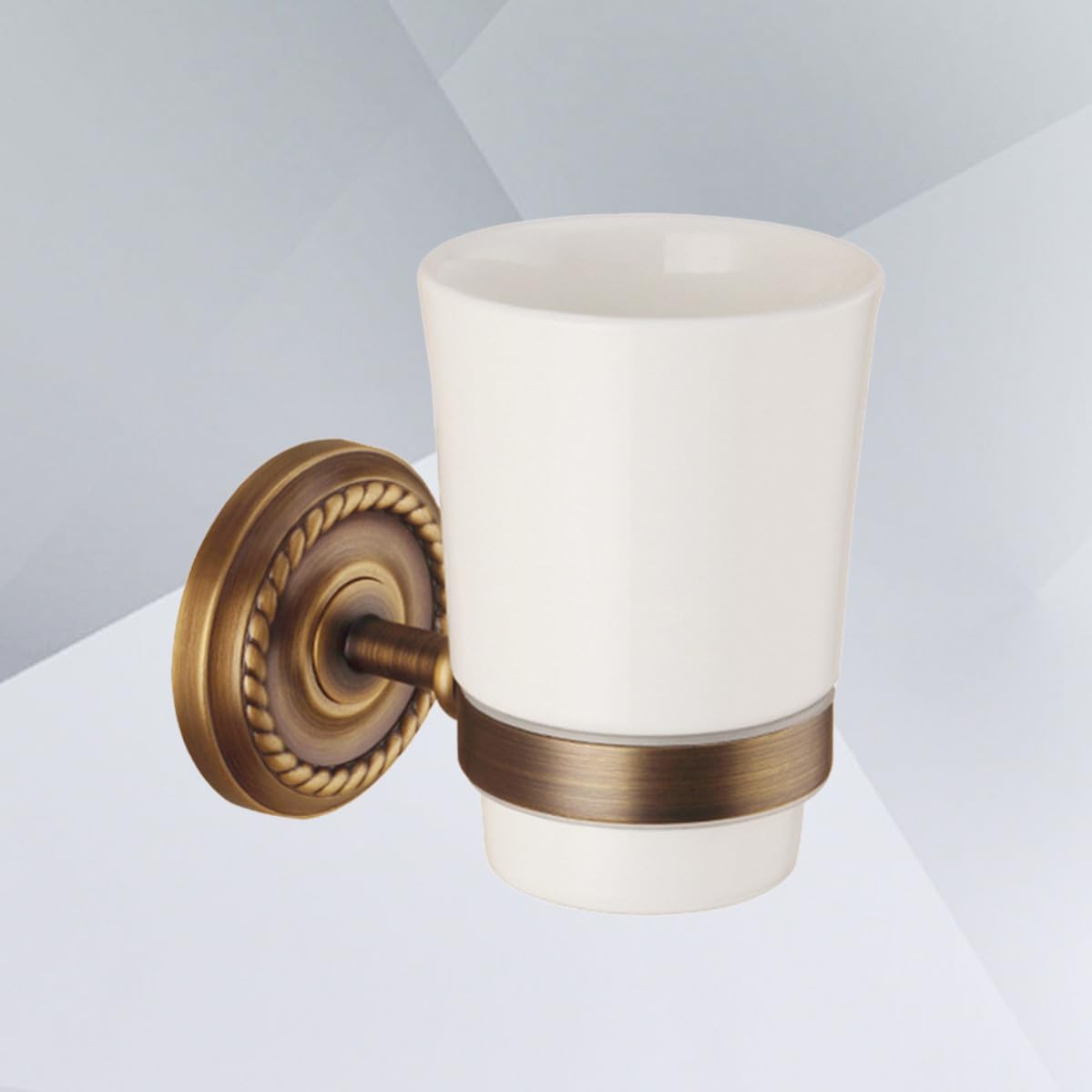 Angoily Portavasos para Cepillos de Dientes Montado en Pared de Cobre