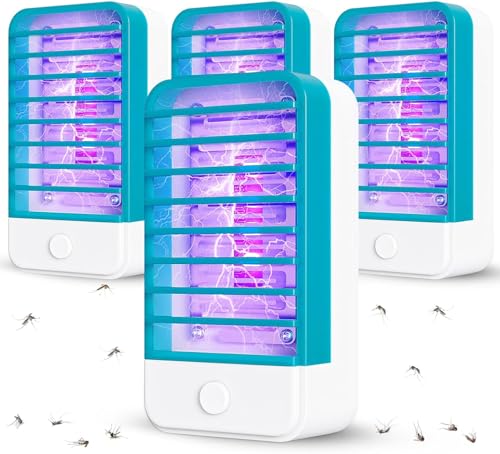 Bug Zapper Indoor,4pcs Fly Trap Zapper for Indoors,Mosquitoes Killer, Portable Electric Mosquito Zapper for Living Room, Home, Kitchen, Bedroom, Baby Room