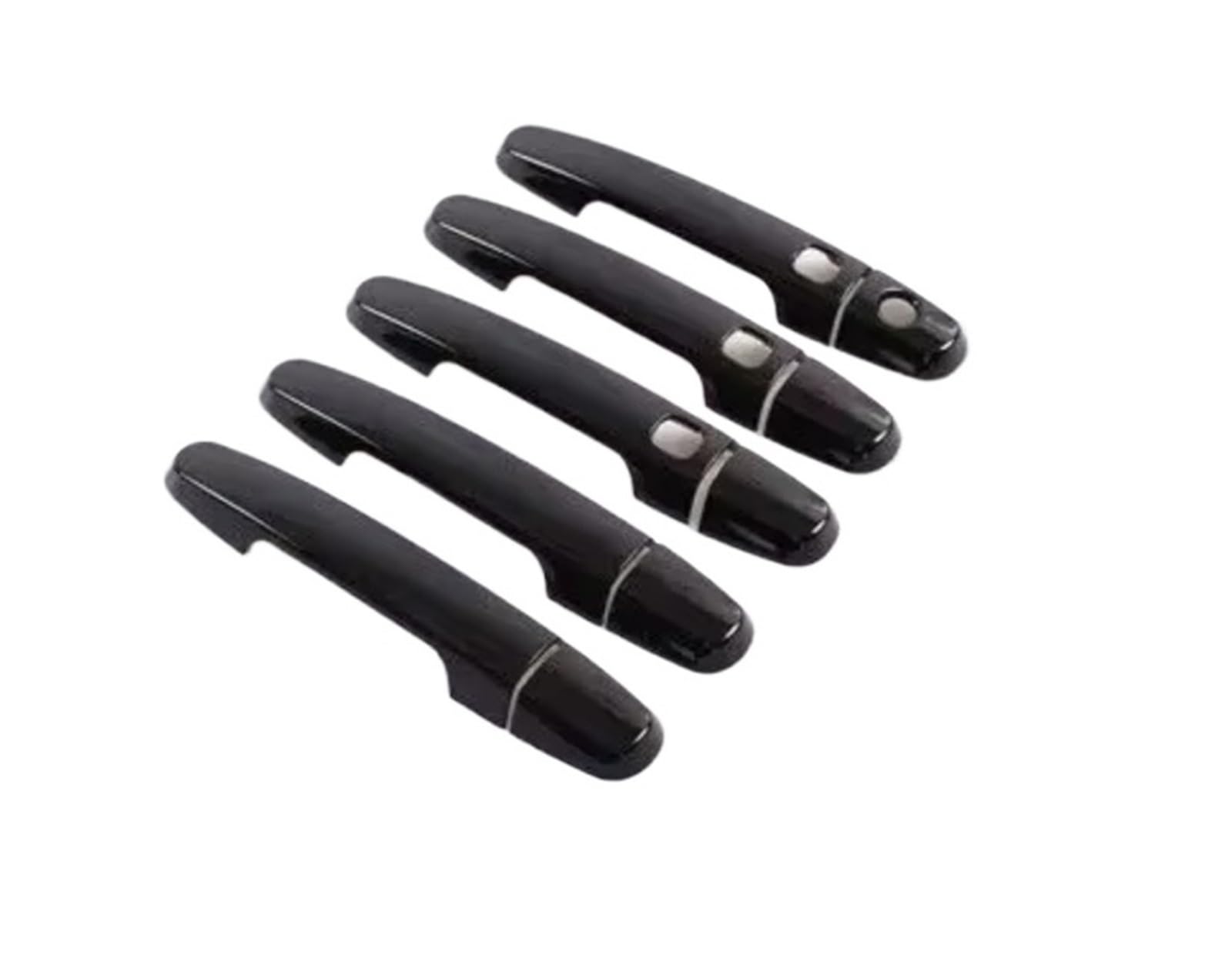 for Toyota for RAV4 2006-2013 Gloss Black Chrome Car Door Handle Covers Styling Accessories Car Exterior Door Handle(Black 3 Buttons)