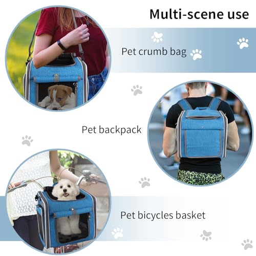 Bike Hundekorb - Haustiertrage für Fahrräder | Rucksack mit Belüftung, verstellbarer Transport, ideal für Spaziergänge und Reisen, Tragen von Hunden, großes Fassungsvermögen, stabiles Design