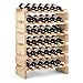 Goplus Scaffale Portabottiglie con 6 Ripiani, Cantinetta per 36 Bottiglie di Vino, Porta Vino da Bar e Cantina, di Pino, Colore Naturale, 63x28x85 cm