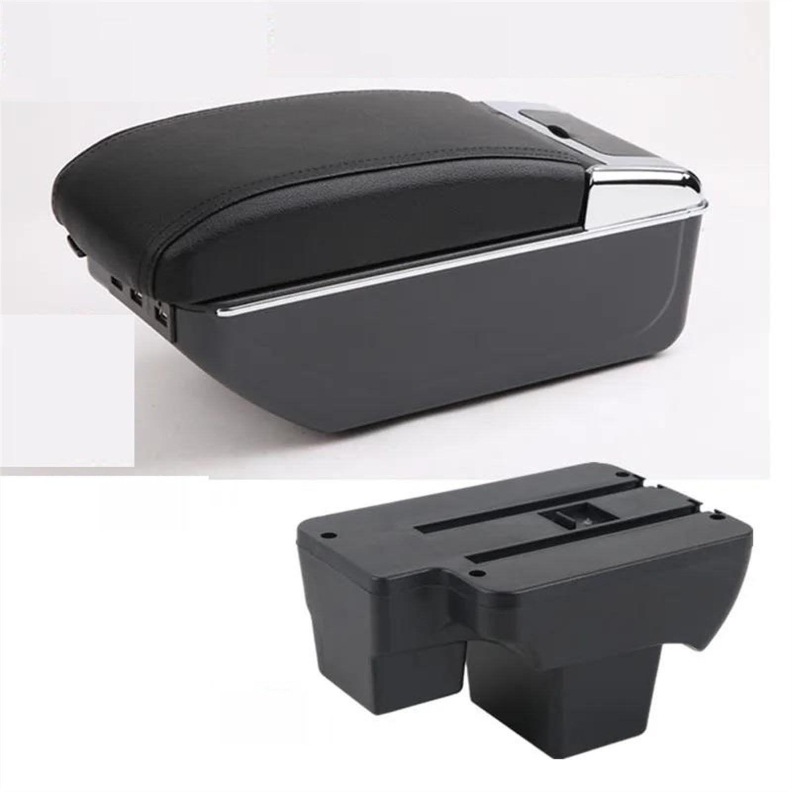 NOHEEU Car Armrest Box Dedicated Retrofit 2019-2024 Storage Parts Accessories For Polo(D2 style black line)