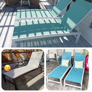 Patio Aluminum Chaise Lounge Chair, Set of 2 Outdoor Recliner Lounge Chair Sun Loungers, All Weather Chaise with 5 Adjustable Backrest and Lay Flat Positions for Garden, Balcony, Pool Patio Aluminum Chaise Lounge Chair Set of 2 Outdoor Recliner Lounge Chair Sun Loungers All Weather Chaise with 5 Adjustable Backrest and Lay Flat Positions for Garden Balcony Pool