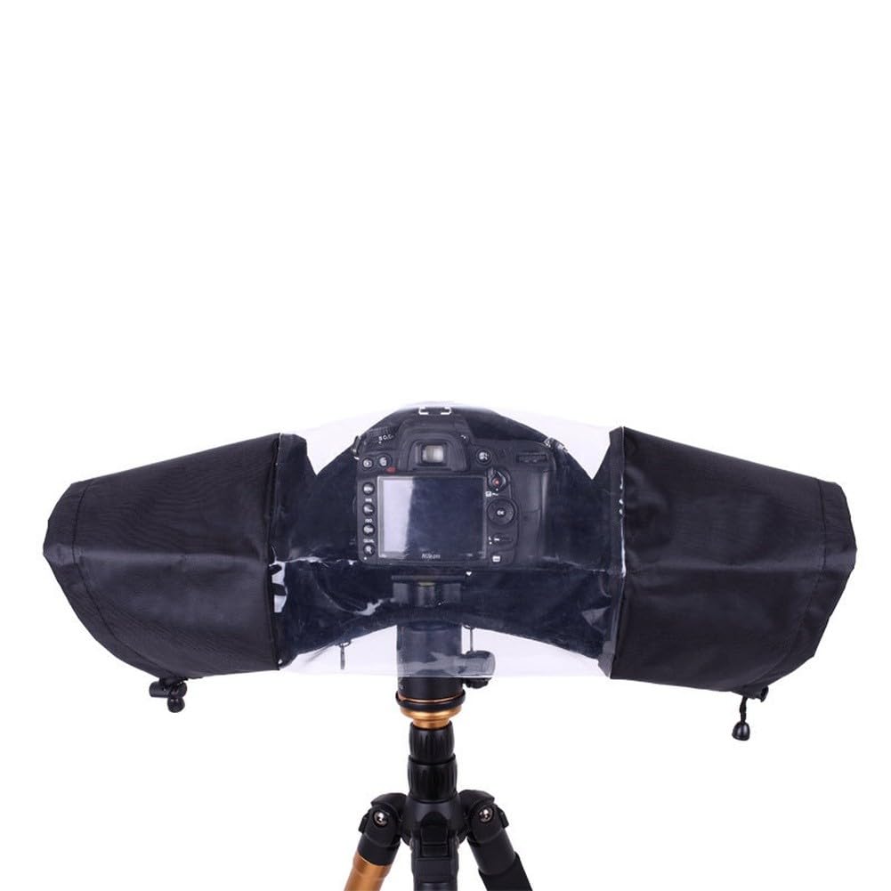 Cubierta impermeable para cámara réflex digital y sin espejo, PVC impermeable para protección con fácil acceso a los controles, para compacto y portátil, color negro