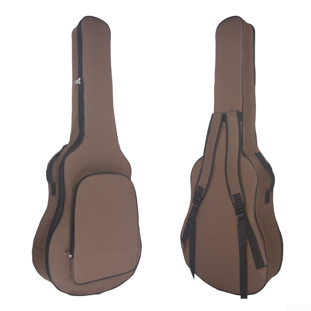 Sac de guitare acoustique classique résistant à l'eau avec support arrière (marron)