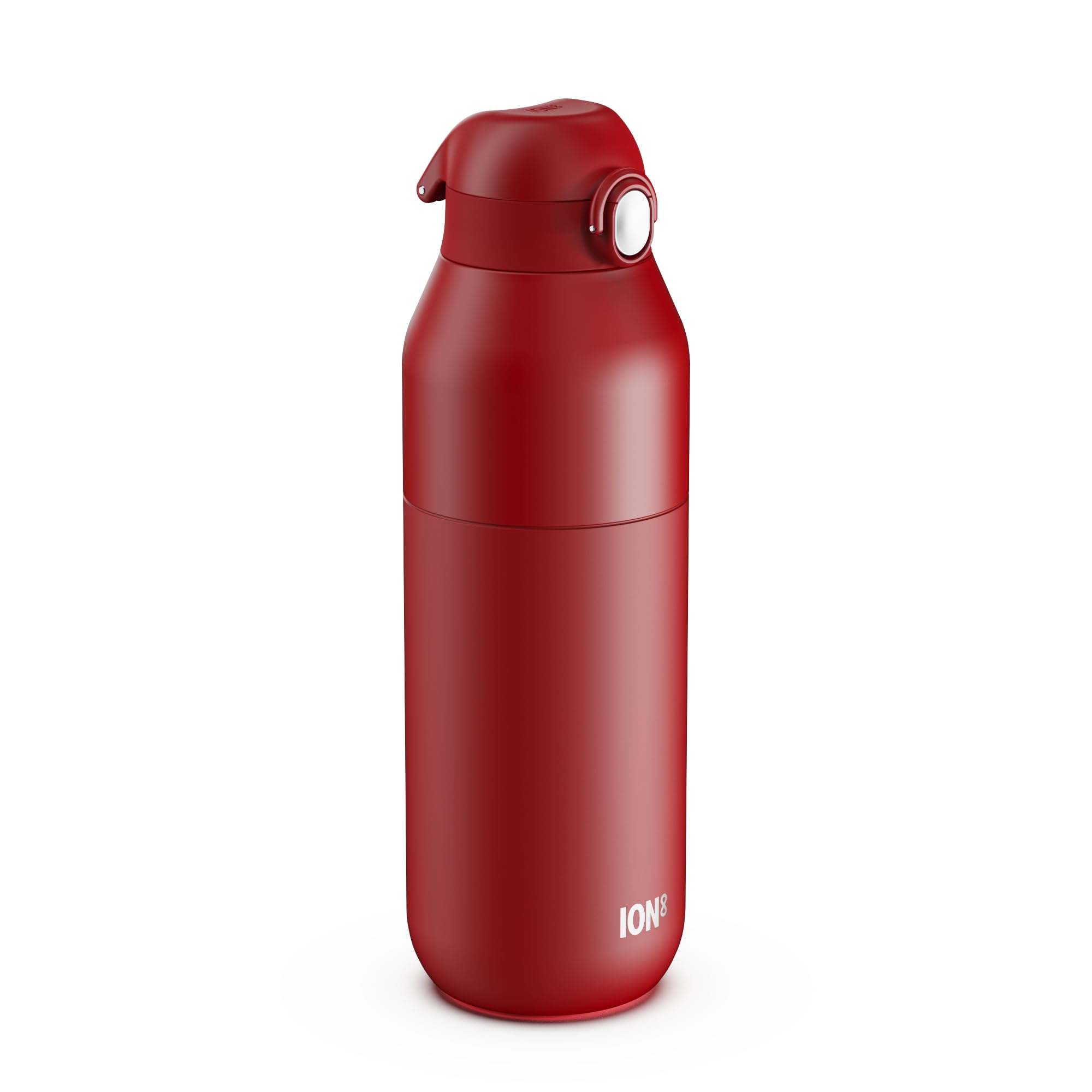 ION8 Primo Revive Insulated Water Bottle 910 ml (30 oz)– Leakproof Stainless Steel Bottle with Flip Lid, One Touch Open, Fast Flow, Vacuum Insulated Hot & Cold, Dishwasher Safe, Red — image 1