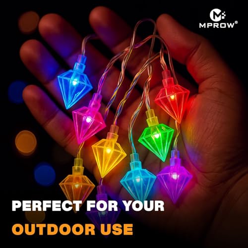 Image of MPROW Diamond Crystal LED String Lights - Multi-Color Decorative Fairy Lights for Home Decoration, Bedroom, Diwali, Christmas, & Parties - 20 LED Decorative Lights (Smart Lighting, Brilliant Living)