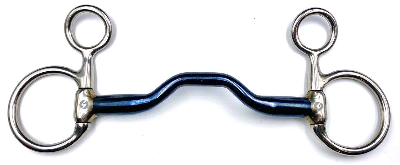 OTTE Baucher Hanging Cheek Blue Sweet Iron Ported Horse Bit Snaffle (4.5")