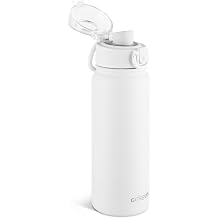 GOPPUS Insulated Water Bottle 20oz Stainless Steel BPA-Free Sports Bottle Ideal for School and Travel Silicone Spout Lid Prevents Leaks, Sweat, and Dust White