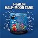 Tetra 3 Gallon Small Fish Tank, Aquarium Starter Kit, with Filter, Air pump, & Color Changing Light, Half Moon shape, for Gold Fish & Betta