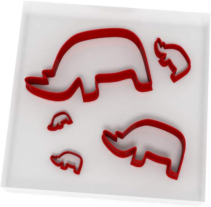 Set of 5 Rhino Cutters Fondant Polymer Cookie Icing Crafts Clay