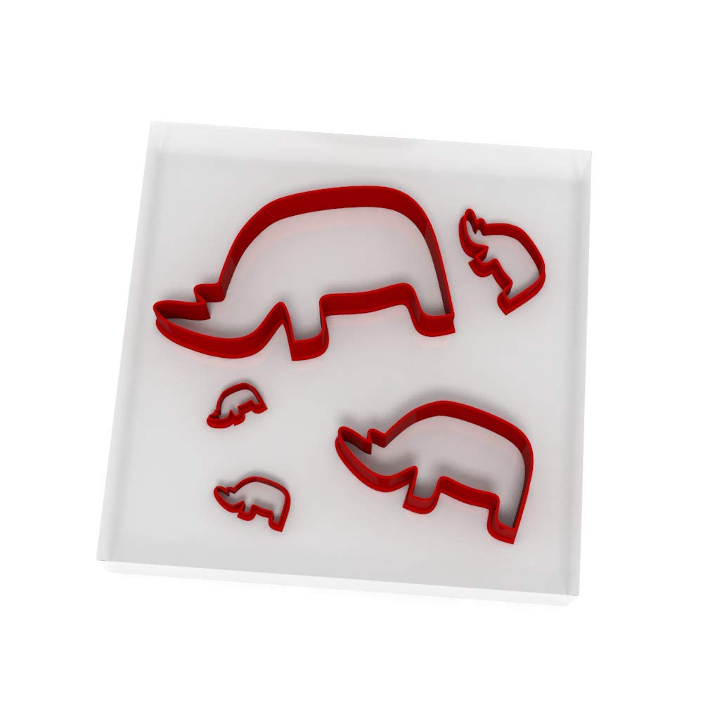Set of 5 Rhino Cutters Fondant Polymer Cookie Icing Crafts Clay
