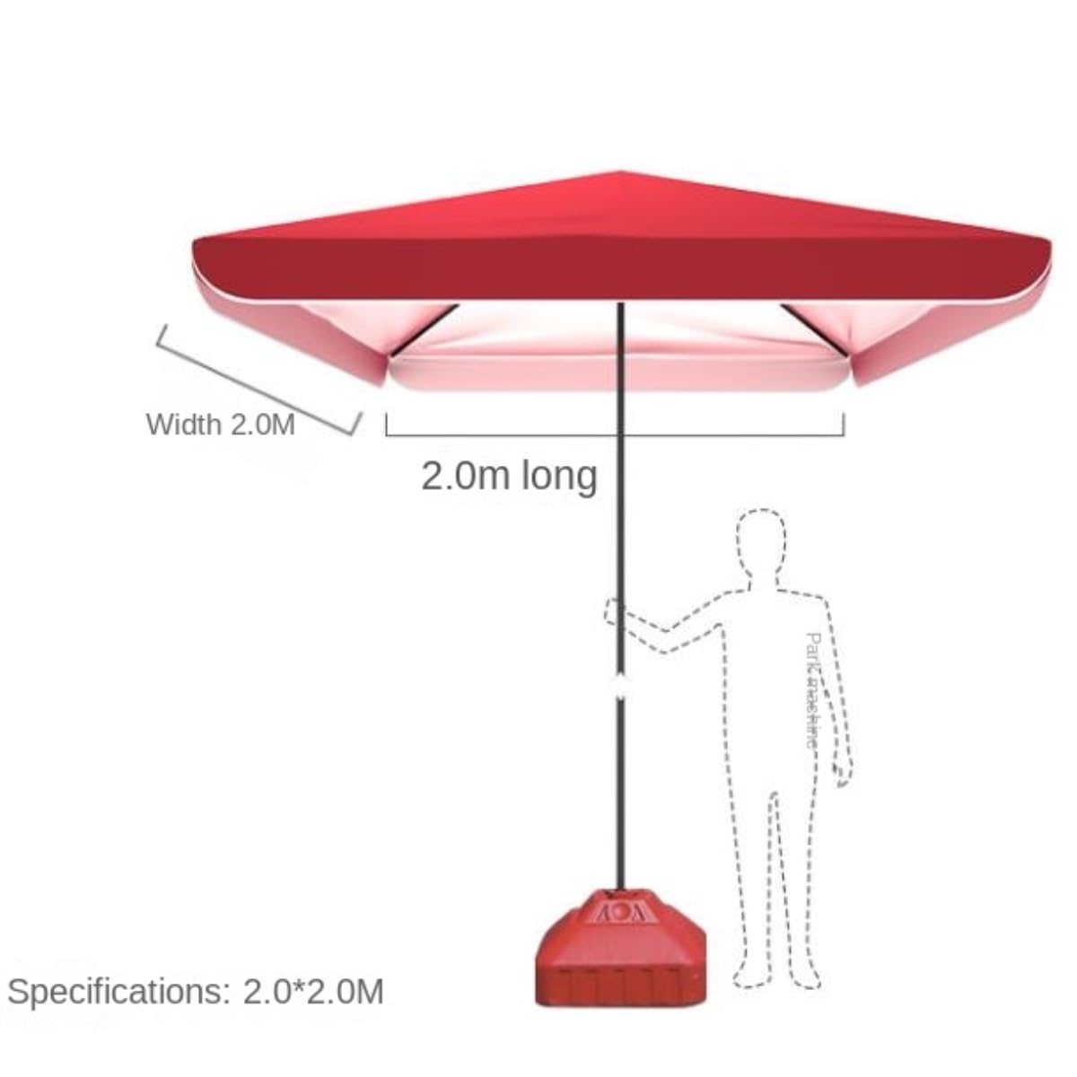 Parasole Parasol Przenośny Na Patio, Parasol Ogrodowy, Stół I Krzesło, Parasol Plażowy, Osłona Przeciwsłoneczna Parasol Ogrodowy(Rot)