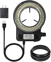 Vista 10 de Microscopio LED anillo iluminador de luz, USB 5V 144 LED Temperatura de color ajustable, 4 zonas RGB, lámpara de enfoque para monocular binocular