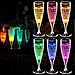 LED Wine Champagne Flute Glasses,HOMEYA (Set of 6 Multi-Color) Water Liquid Activated Flashing Light Up Cup Blinking Cocktail Whisky Drinkware Glow Mugs for Wedding Toasting Bar Club Christmas Party
