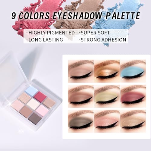 YBUETE Makeup Set Kit for Women Girls Teens, Makeup Present Set, Includes 9 Color Eyeshadow, Counter Stick, Foundation, Eyebrow Pencil, Eyeliner, Mascara, Lip Gloss, 5Pcs Brushes, Sponge - Thumbnail 2