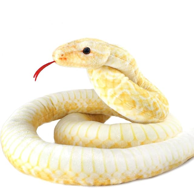 Xshelley Serpiente extra larga de simulación de 120 pulgadas de alto, juguete de peluche suave
