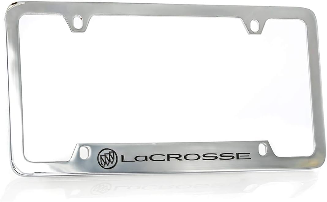 Buick Lacrosse Chrome Plated Metal Bottom Engraved License Plate Frame Holder