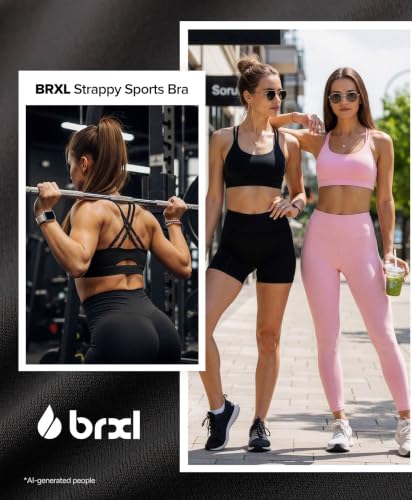 BRXL Sports Bras with Sewn in Pads Adjustable Strappy Running Workout Bra - image 4
