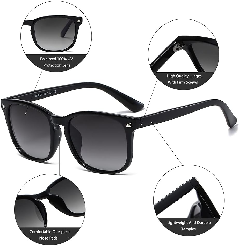 DUSHINE Polarized Sunglasses for Women Classic Retro Style UV400 Protection - Image 4