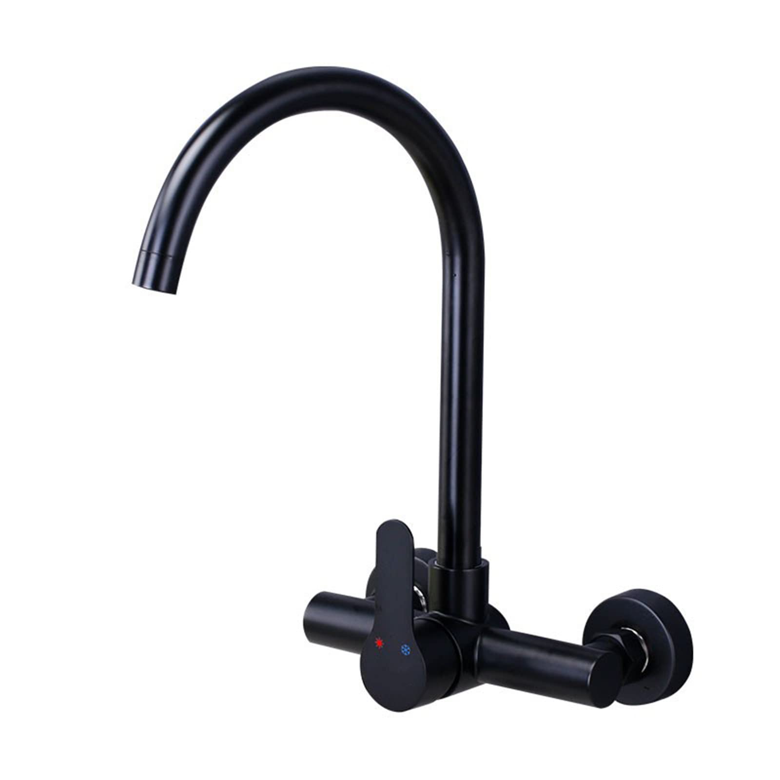 Robinet de cuisine mural en acier inoxydable noir mat au design épuré et durable